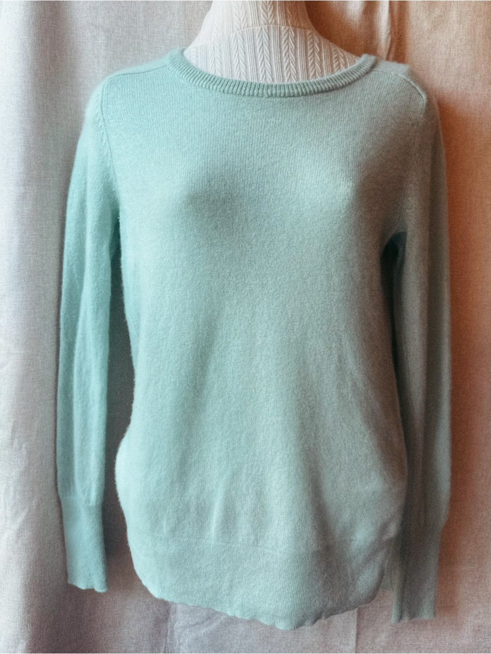 Light Aqua Crewneck Women's Sweater